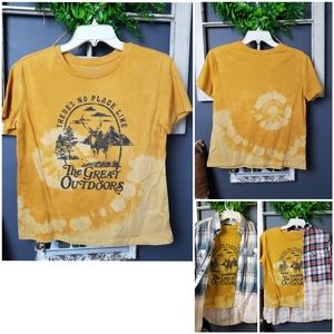 Hand-bleached juniors fit tee